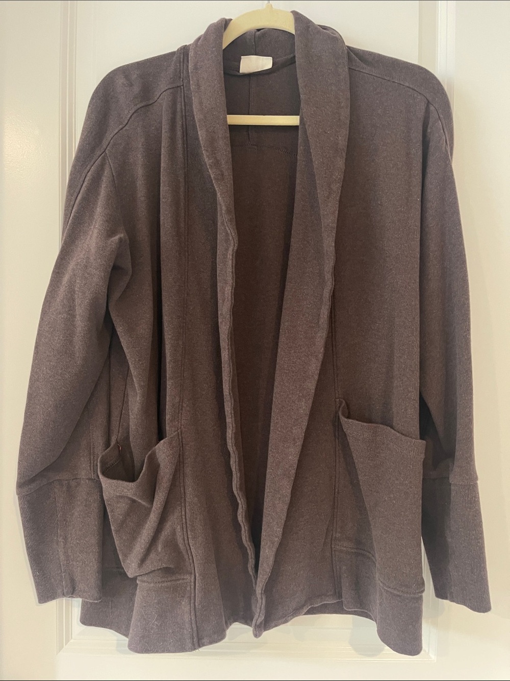 Pact Cozy Open-Front Shawl Collar Cardigan - Deep Brown